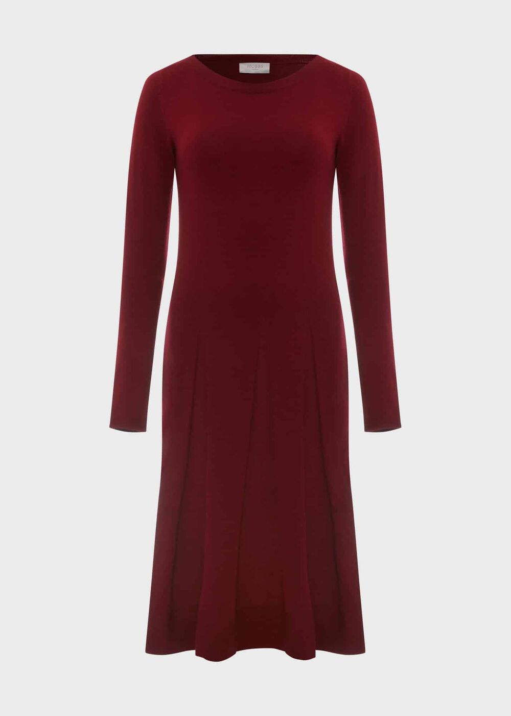 Calla Knitted Dress, Wine Red, hi-res