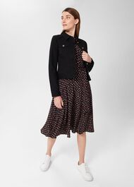 Alex Belted Fit And Flare Dress , Black Multi, hi-res
