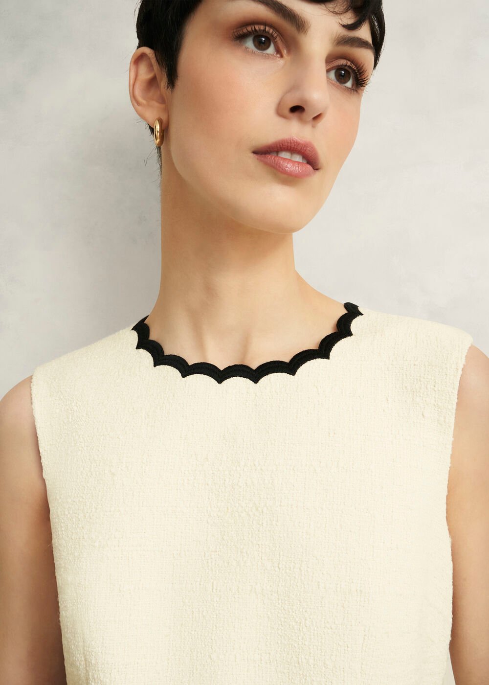 Laskett Boucle Mini Dress, Buttercream, hi-res