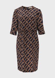Ingrid Tunic Dress , Navy Multi, hi-res