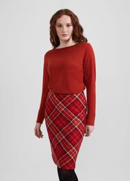 Daphne Wool Skirt, Red Multi, hi-res
