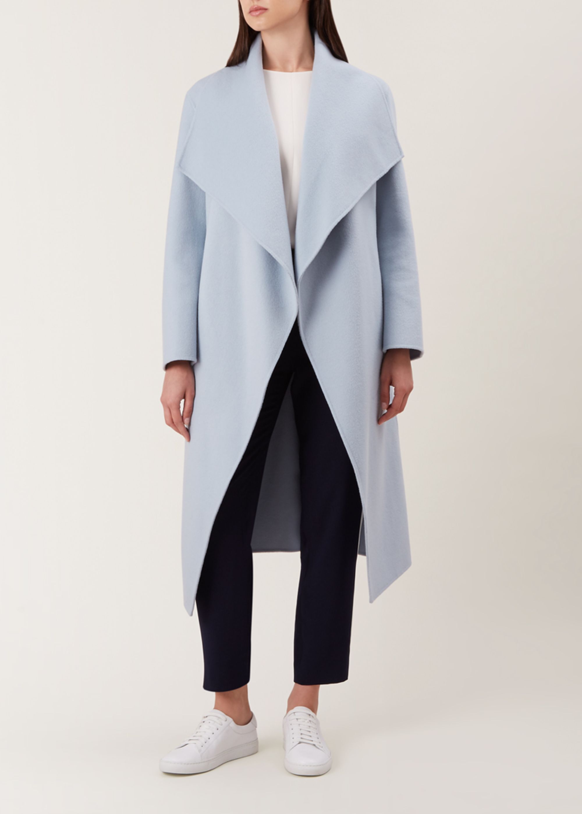 light blue wool blend coat