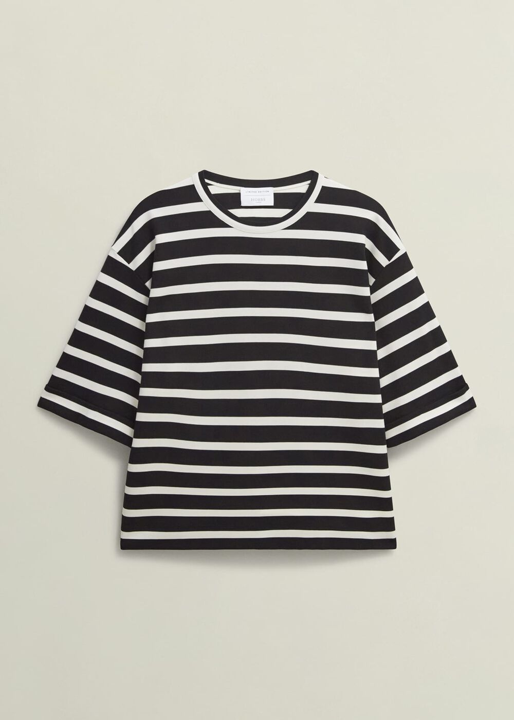 Holland Stripe T-Shirt, Black Ivory, hi-res