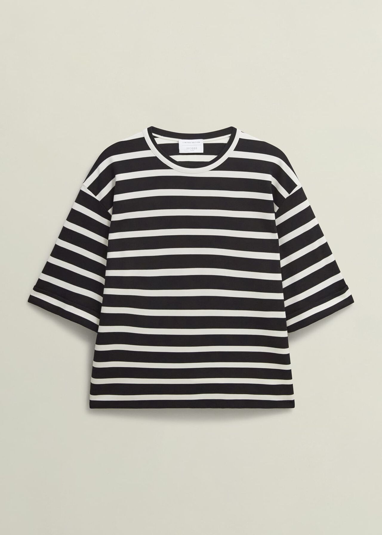 Holland Stripe T-Shirt, Black Ivory, hi-res
