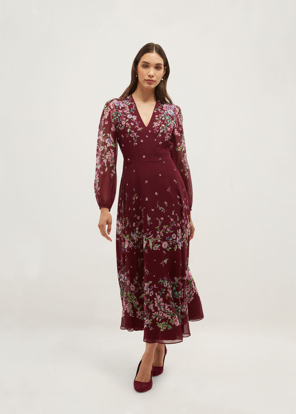Petite Maeve Floral Silk Dress