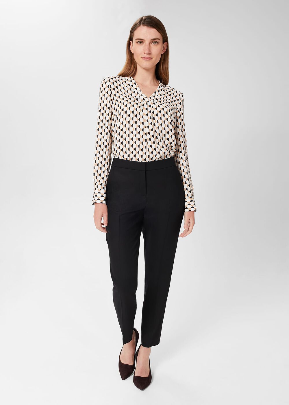 Emery Blouse, Ivory Black, hi-res