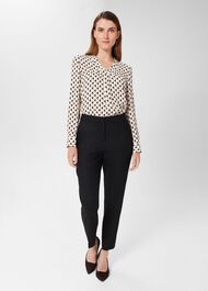 Emery Blouse, Ivory Black, hi-res