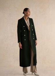 Richmond Wool Maxi Coat, Yew Green, hi-res
