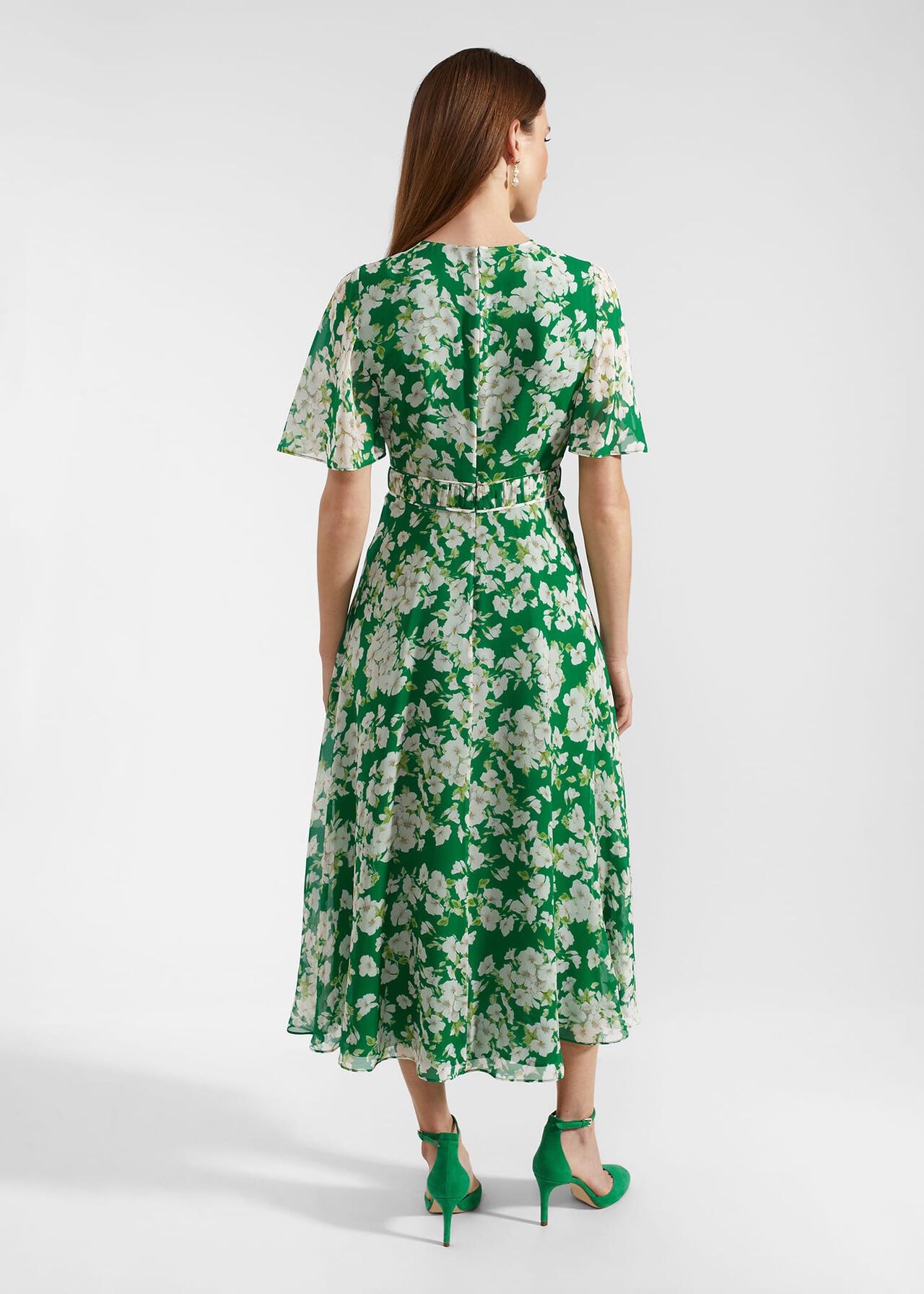 Petite Bronwyn Silk Dress, Green Multi, hi-res