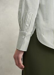 Andra Cotton Blend Shirt, Olive White, hi-res