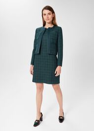 Estella Tweed Dress, Deep Pine Green, hi-res