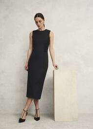 Petite Hazel Ponte Dress, Black, hi-res