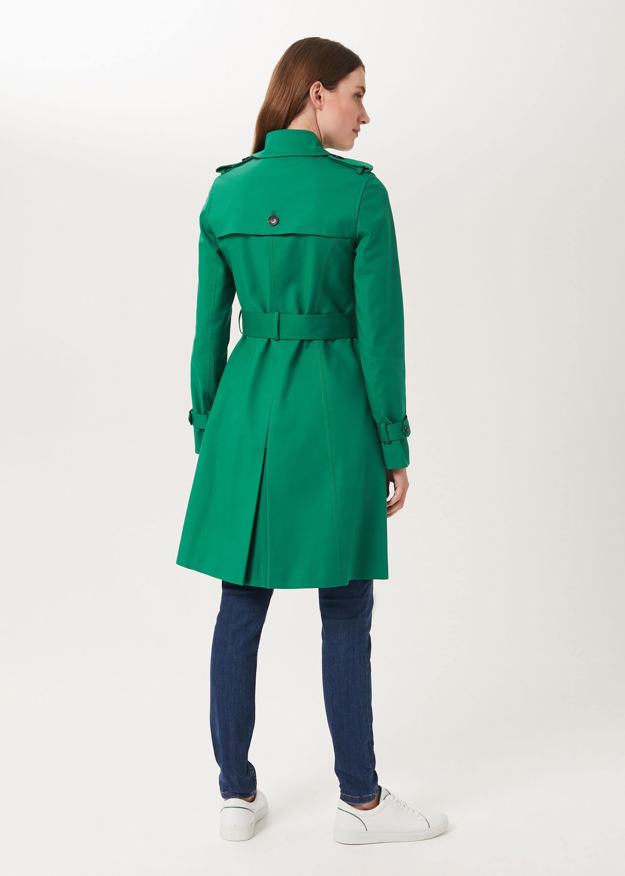 Saskia Water Resistant Trench Coat, Green, hi-res