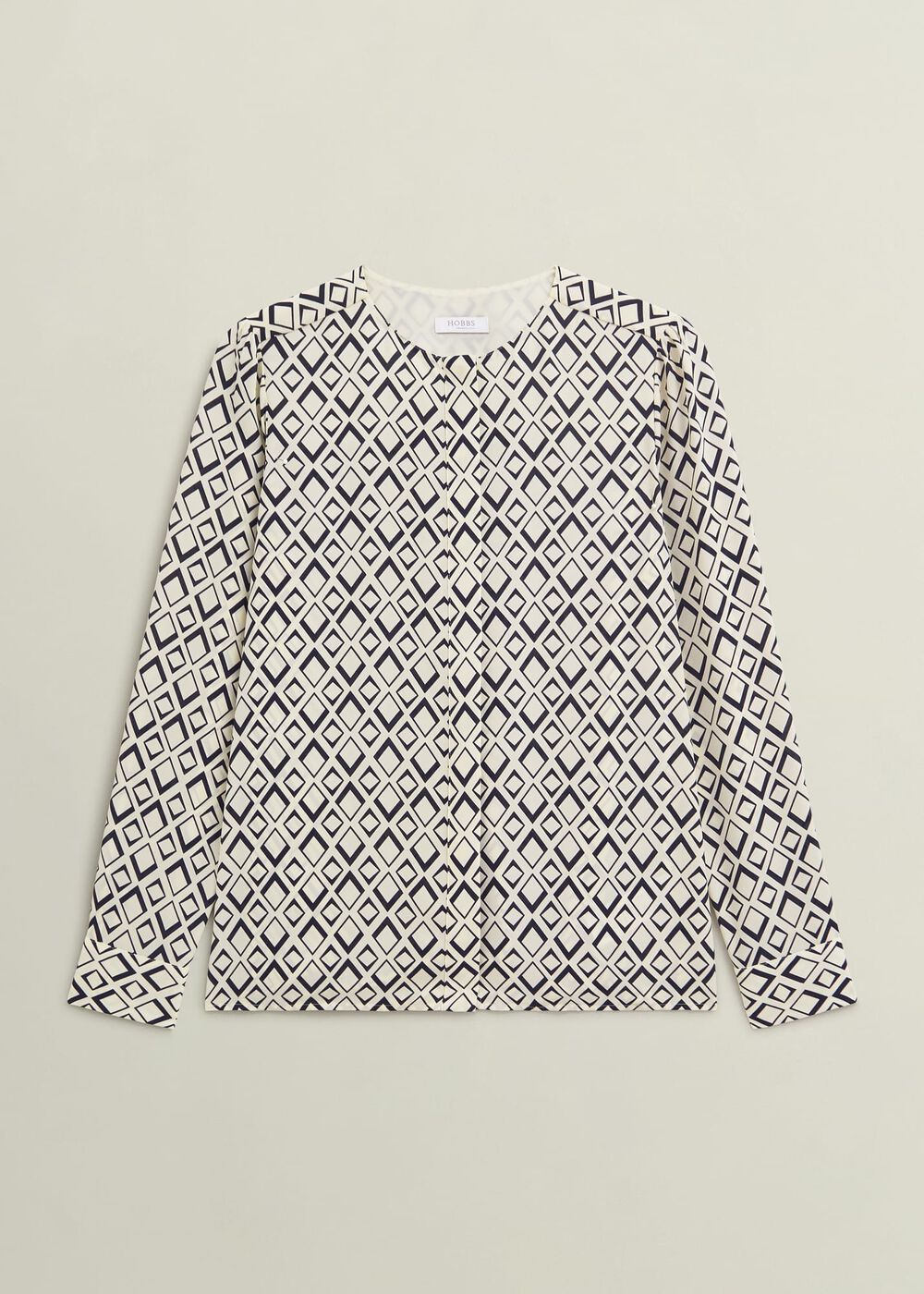 Ava Blouse, Cream Navy, hi-res