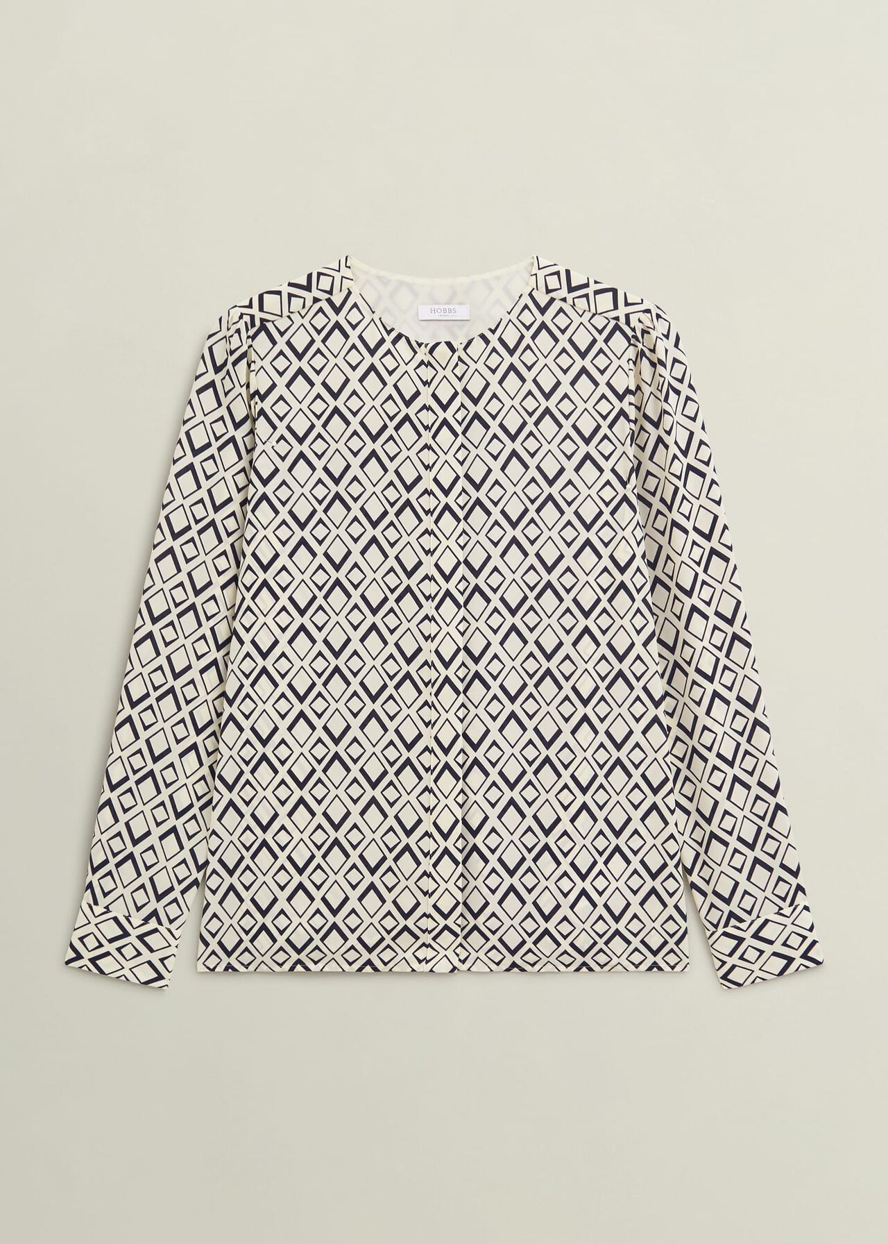 Ava Blouse, Cream Navy, hi-res