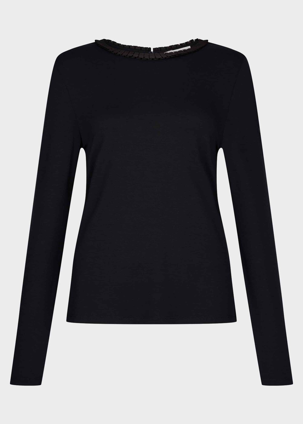Kirby Pleat Neck Top, Navy, hi-res