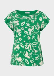 Nessie Printed Top, Green Multi, hi-res