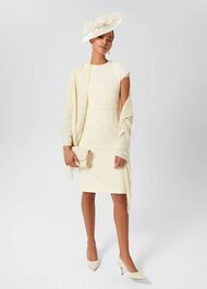 Valentina Lace Shift Dress, Pale Yellow, hi-res