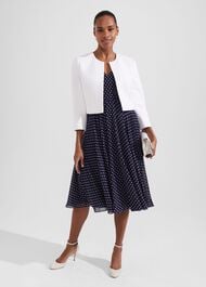 Elize Crepe Jacket, Ivory, hi-res