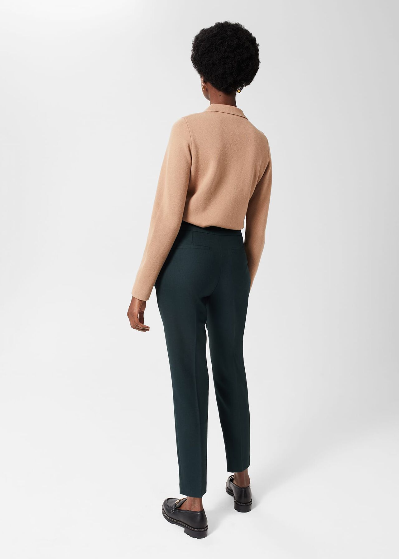 Petite Gael Wool Blend Pants, Deep Pine Green, hi-res