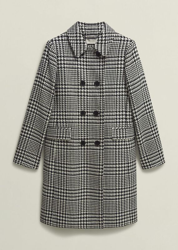 Yvette Wool Blend Check Coat