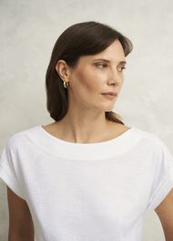 Alycia Cotton Slub T-Shirt, White, hi-res