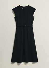 Meera Belted Dress, Black, hi-res