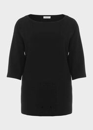 Cora Knitted Top, Black, hi-res
