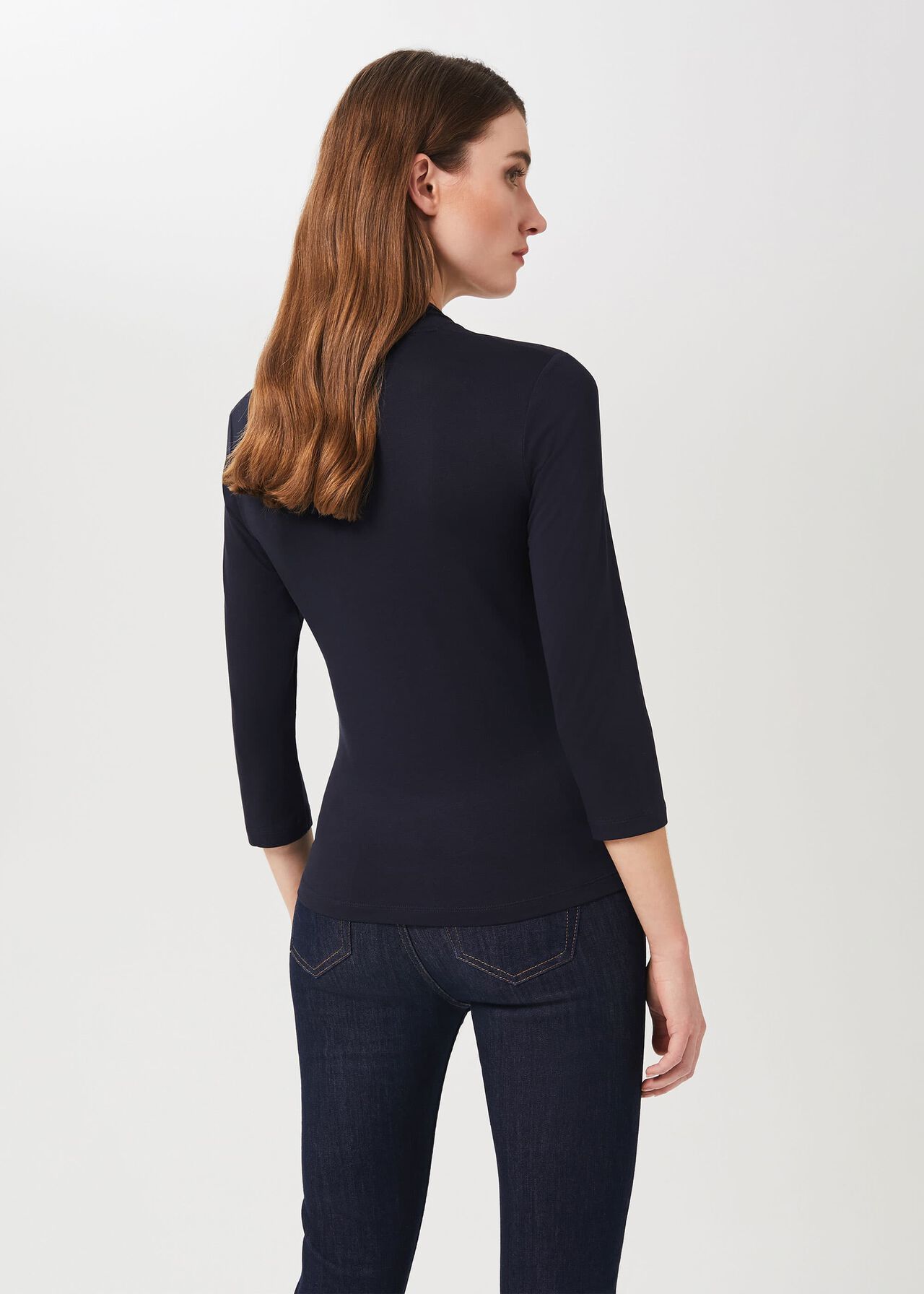 Aimee Double Fronted Top, Navy, hi-res