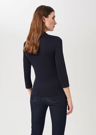 Aimee Double Fronted Top, Navy, hi-res