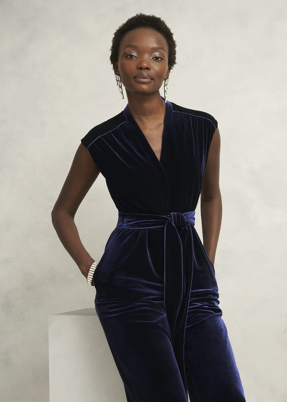 Olive Jumpsuit, Midnight Navy, hi-res