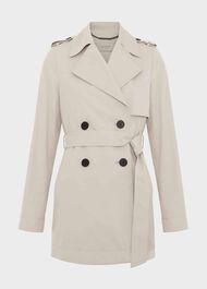 Norma Short Trench Coat, Buff Grey, hi-res