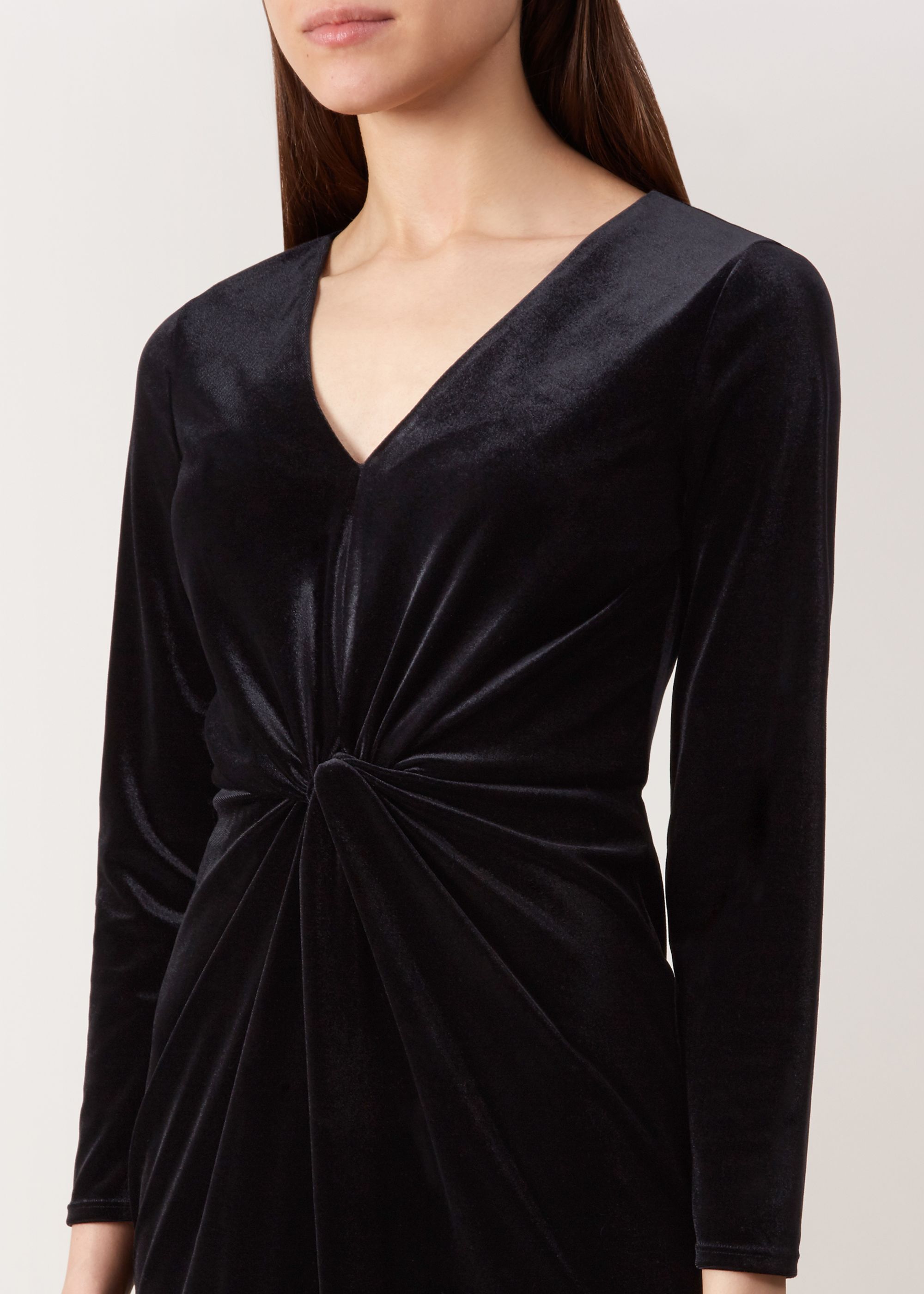 hobbs black velvet dress