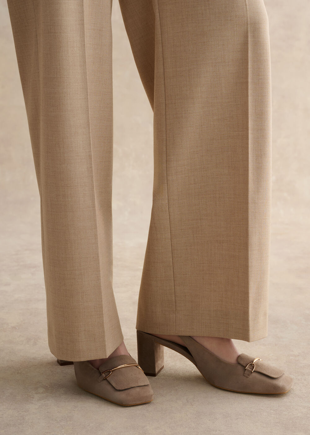 Jaida Suede Slingbacks, Mushroom, hi-res