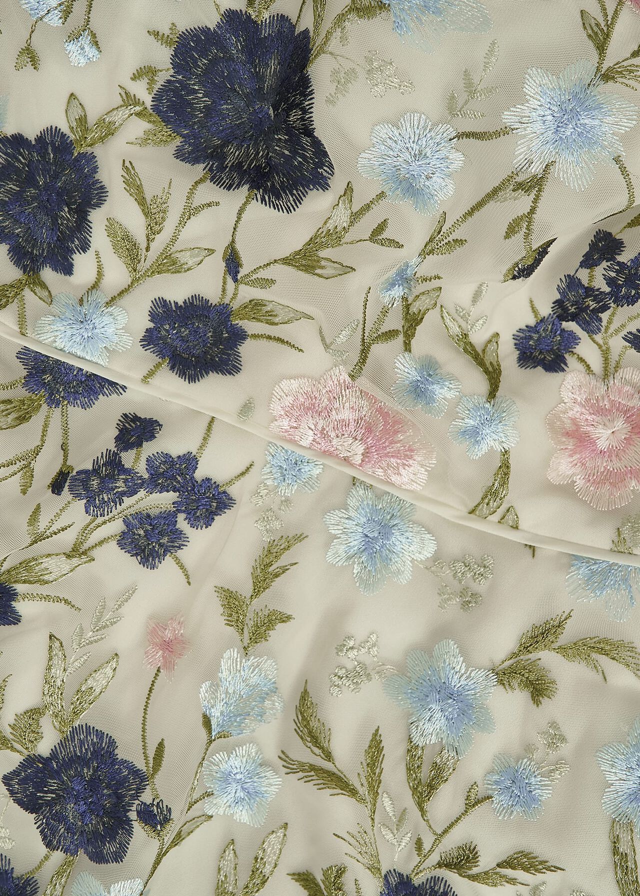 Petite Tia Embroidered Dress, Cream Multi, hi-res