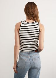 Cecil Striped Tank Top, Ivory Black, hi-res