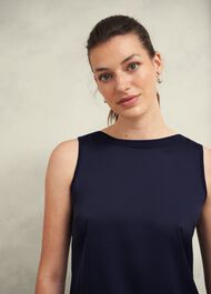 Trina knitted top, Hobbs Navy, hi-res