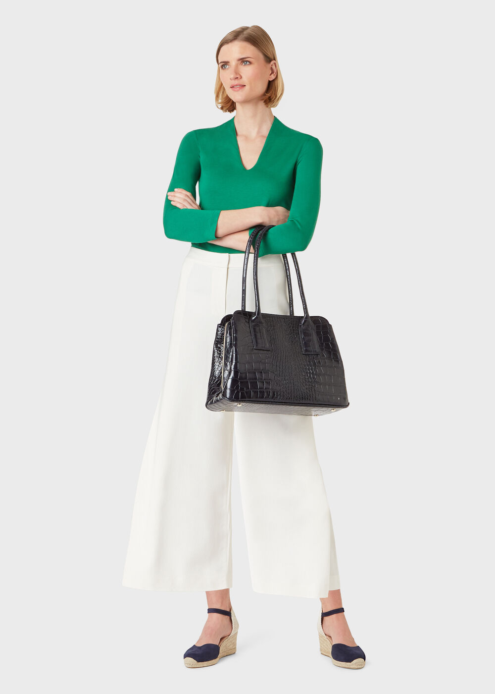 Aimee Double Fronted Top, Green, hi-res