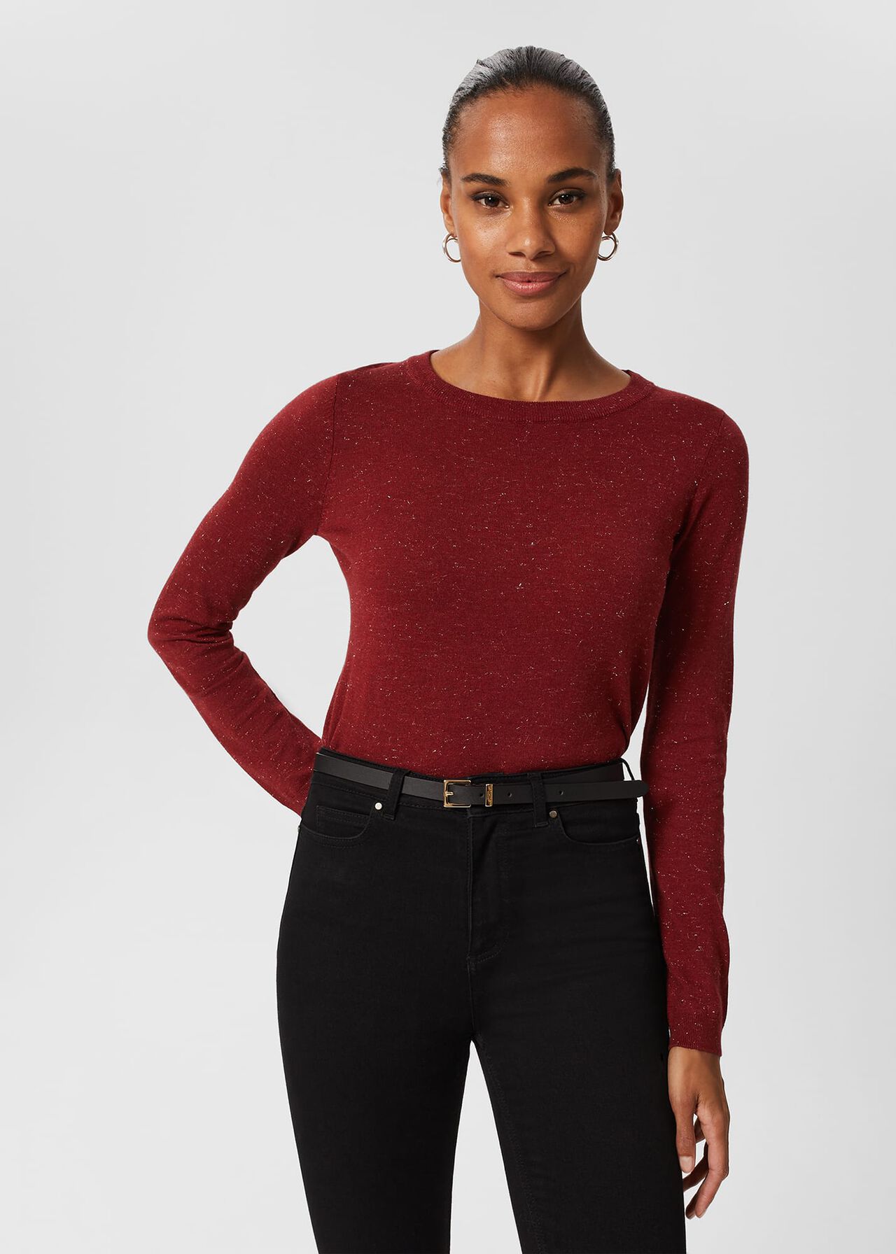 Penny Sparkle Jumper, Wine Red, hi-res