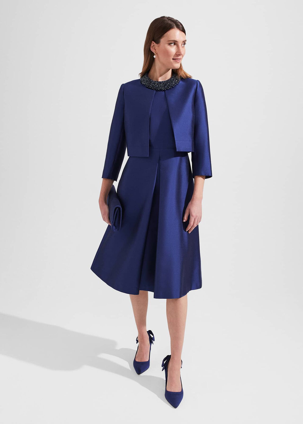 Christie Silk Wool Jacket, Royal Blue, hi-res