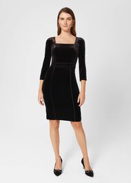 Belle Bow Court Shoes, Black, hi-res