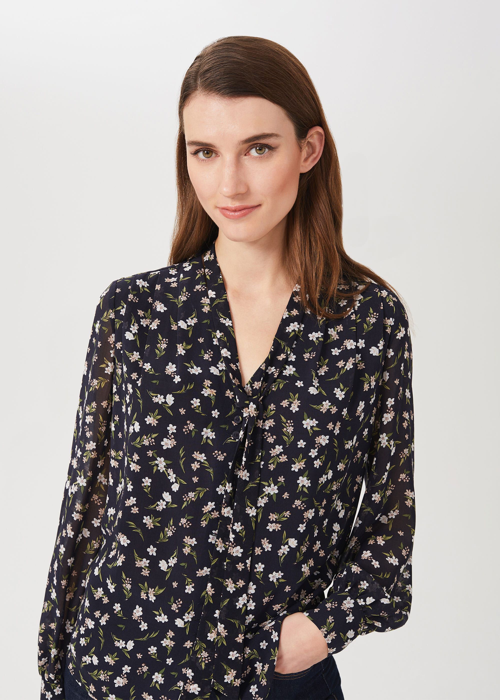 hobbs polka dot blouse