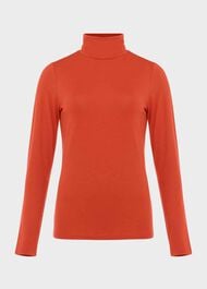 Mischa Roll Neck Top, Deep Orange, hi-res