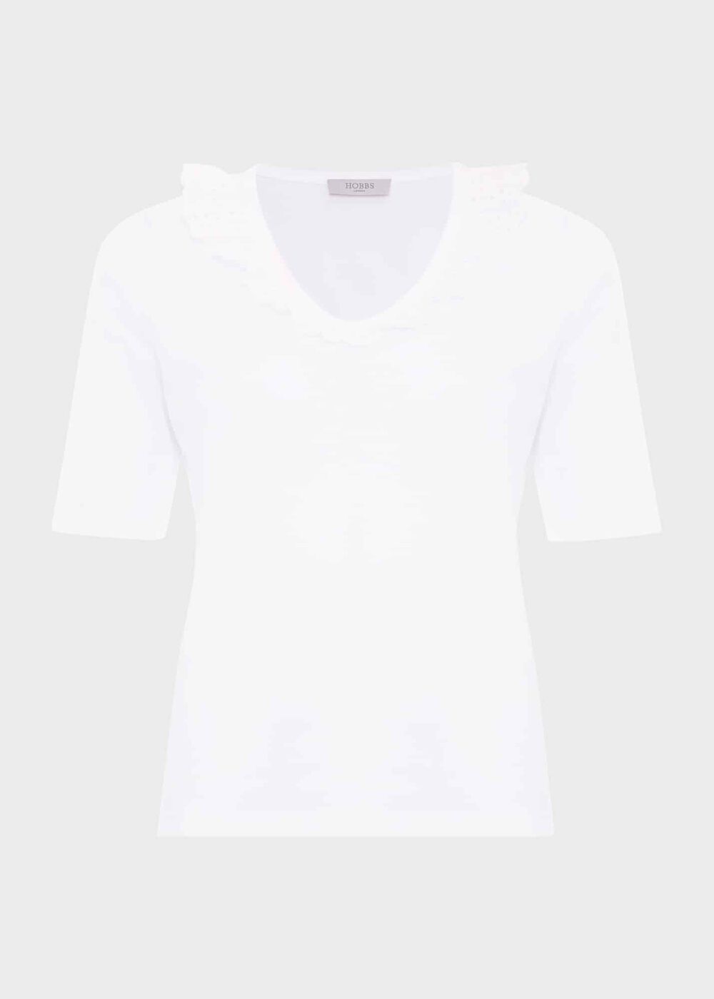 Mariella Cotton Broderie Top , Hobbs White, hi-res