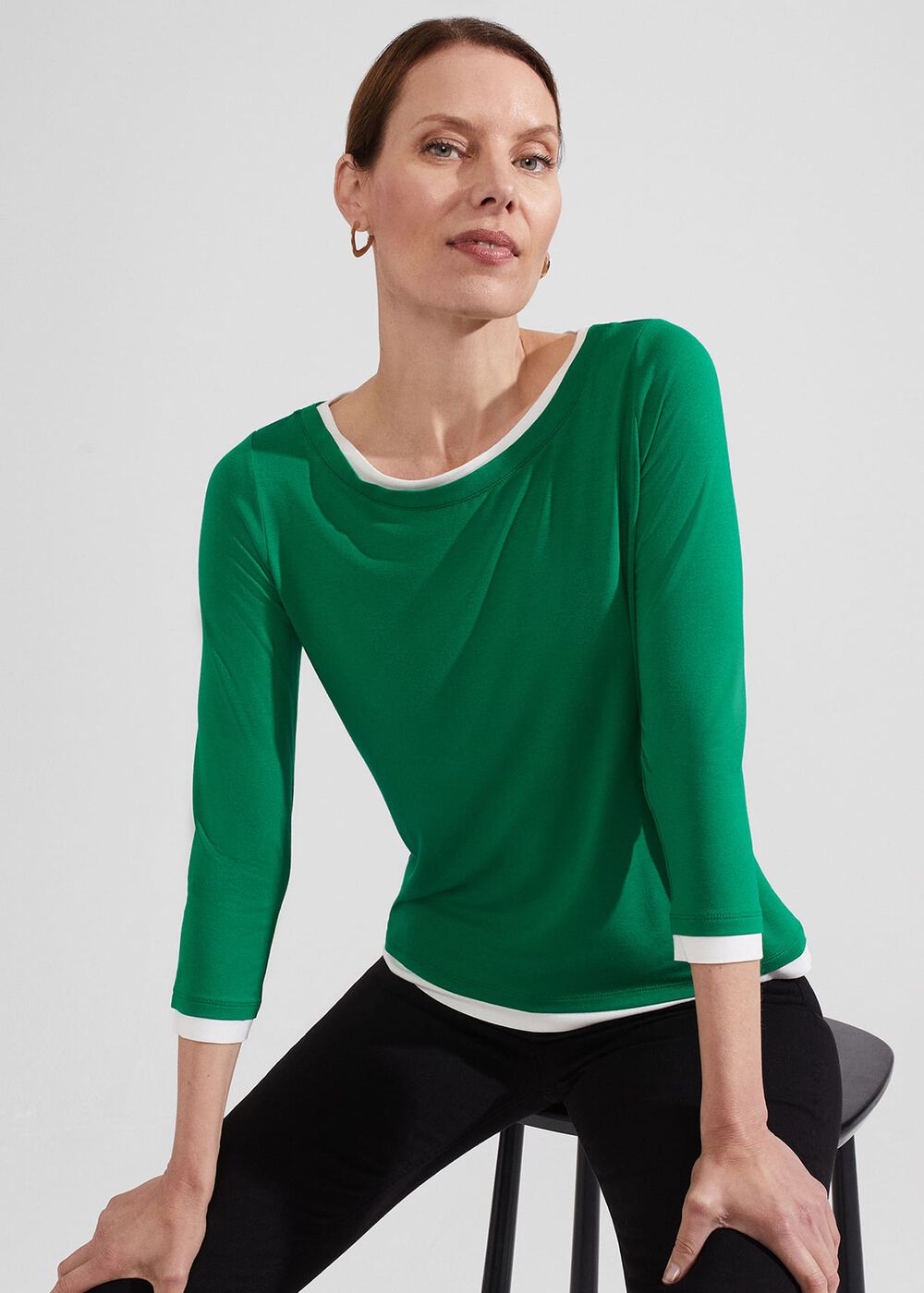 Delaney Top, Green Ivory, hi-res