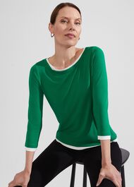 Delaney Top, Green Ivory, hi-res