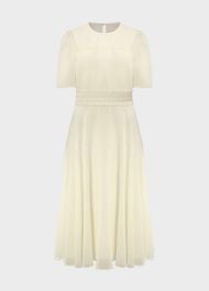 Cressida Fit And Flare Dress, Pale Yellow, hi-res