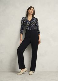 Aimee Printed Top, Navy Multi, hi-res
