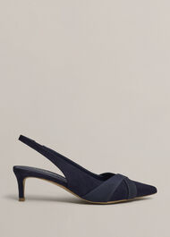 Renee Suede Slingbacks, Midnight Navy, hi-res
