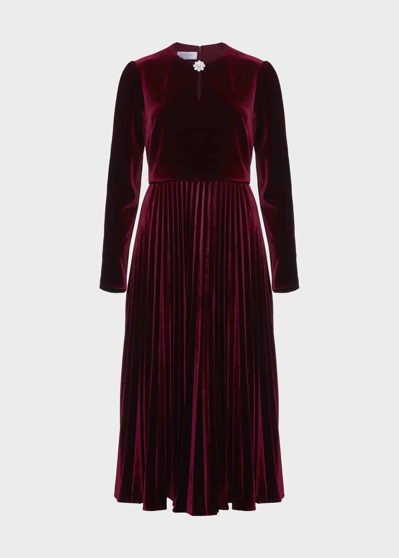 Rosalie Velvet Dress, Deep Red, hi-res